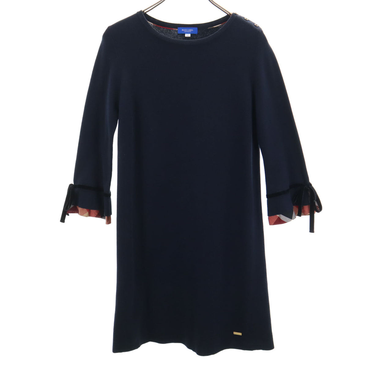 BLUE LABEL CRESTBRIDGE ブルーレーベルクレストブリッジ 長袖 ワンピース 38 ネイビー レディース