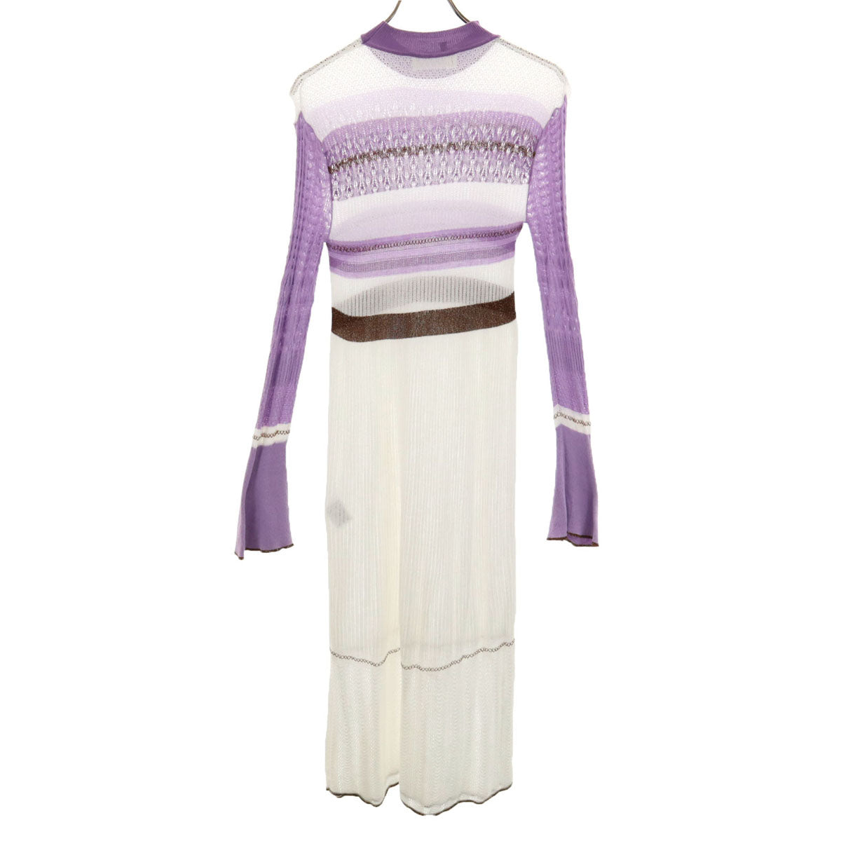 mame kurogouchi マメ クロゴウチ 日本製 シルクブレンド 長袖 ニット ワンピース 1 ホワイト レディース