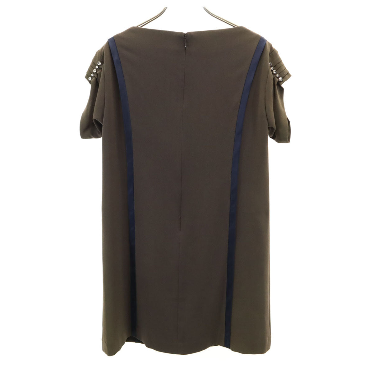 Diagram ダイアグラム 日本製 フレンチスリーブ 膝丈ワンピース 36 ブラウン系 レディース