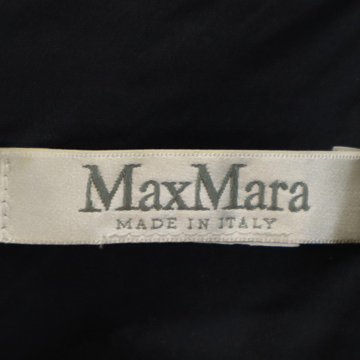 MAX MARA マックスマーラ イタリア製 総柄 ノースリーブ 膝丈ワンピース ネイビー ストレッチ レディース