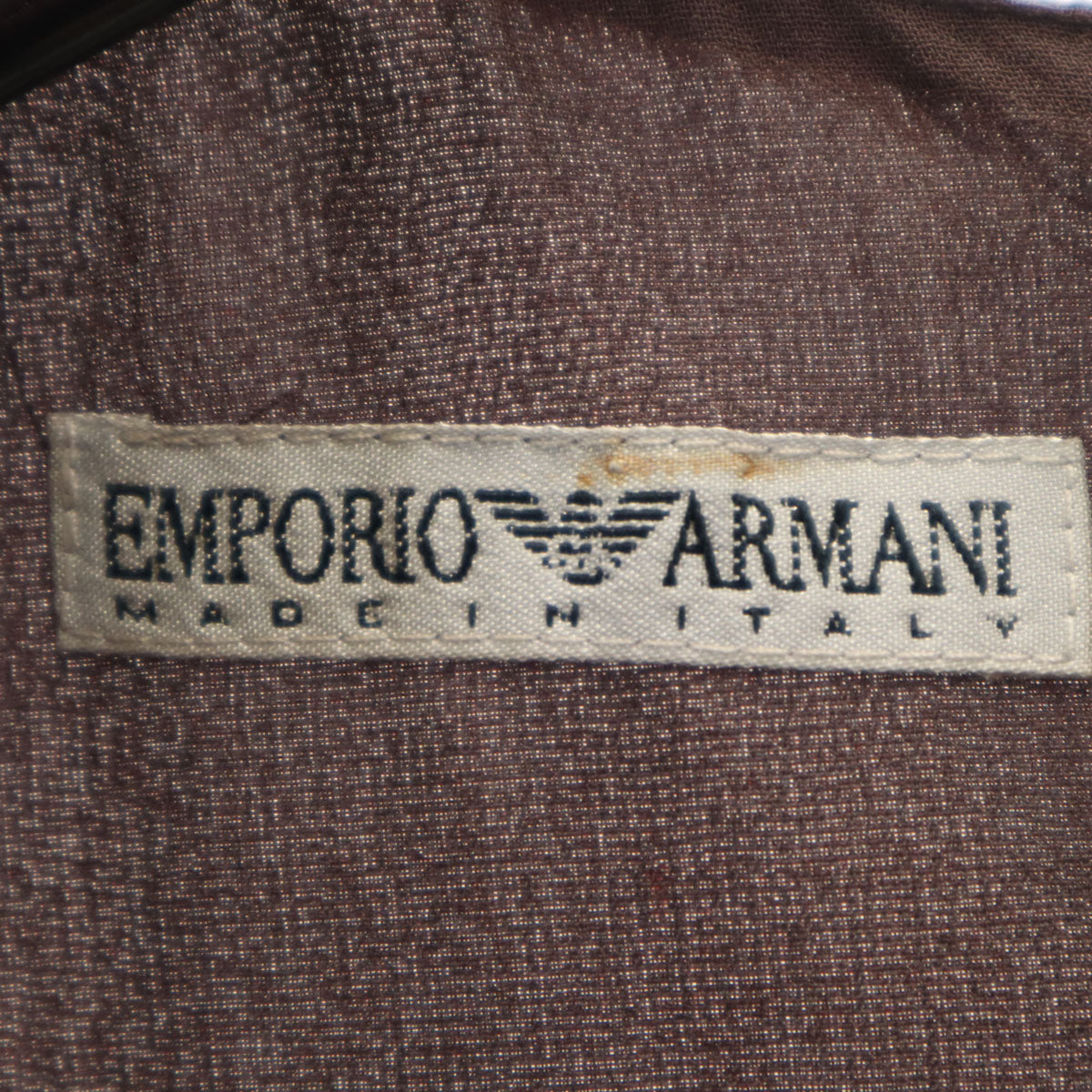 Emporio Armani エンポリオアルマーニ 90s イタリア製 シルク オールド ノースリーブ 膝丈ワンピース 36 ブラウン系 レディース