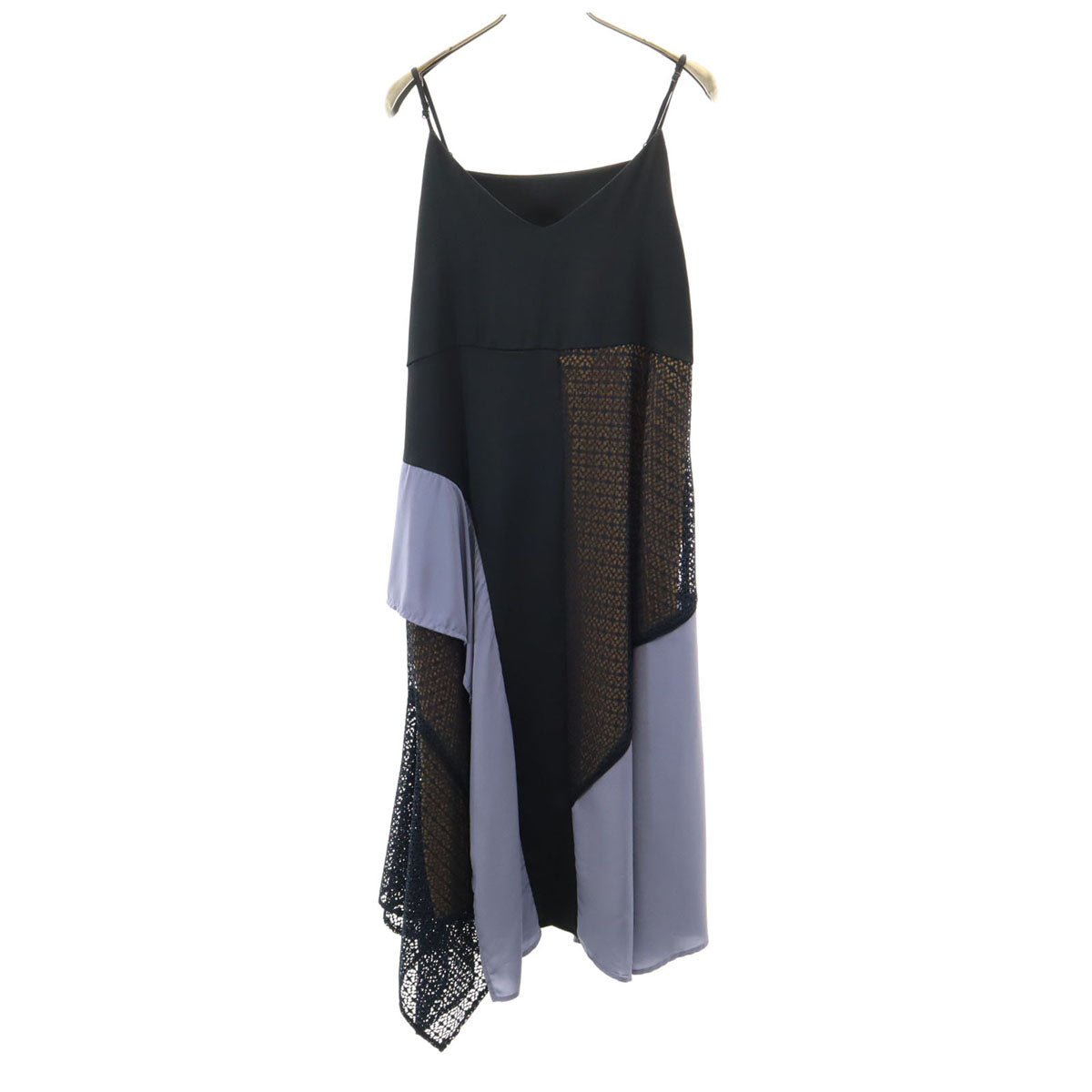 LANVIN en Bleu ランバンオンブルー ロング キャミワンピース 黒系 レディース