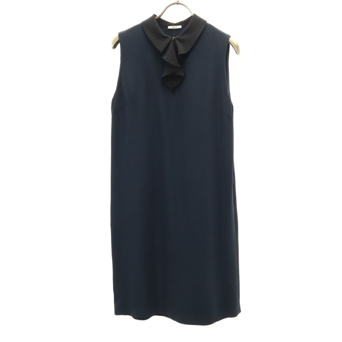 MIUMIU ミュウミュウ ノースリーブ 膝丈ワンピース 38 ネイビー レディース