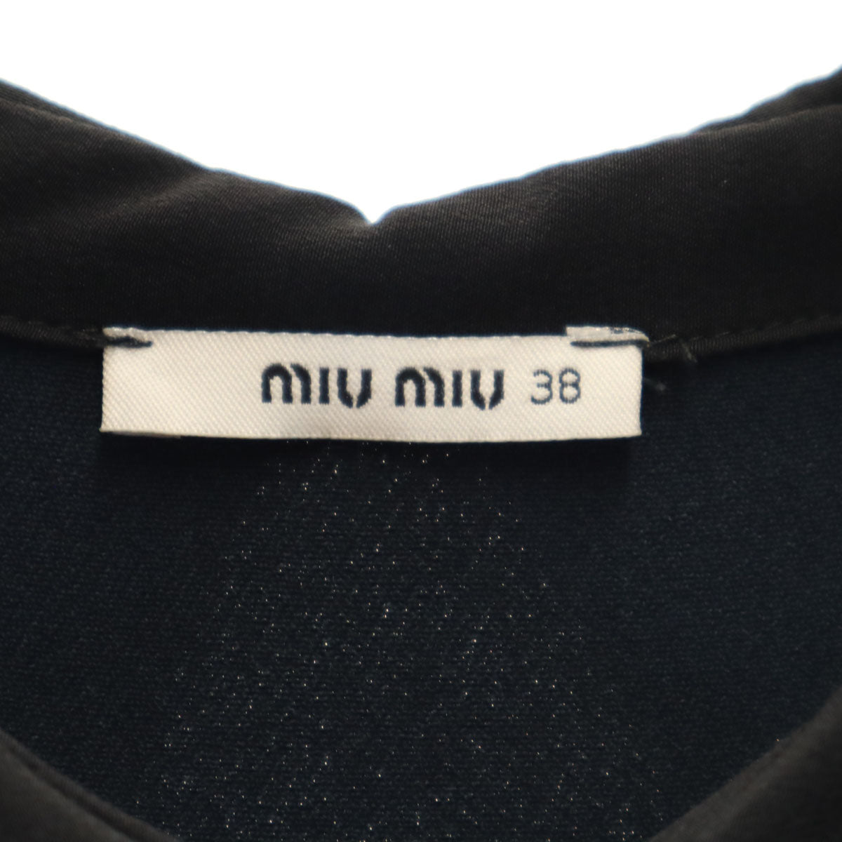 MIUMIU ミュウミュウ ノースリーブ 膝丈ワンピース 38 ネイビー レディース