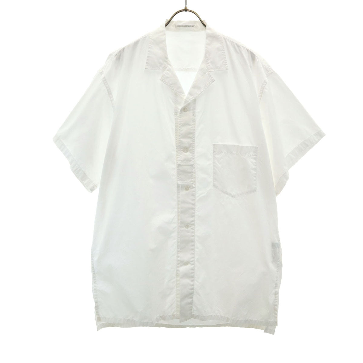YOHJI YAMAMOTO+NOIR ヨウジヤマモトプリュスノアール 日本製 半袖 オープンカラーシャツ 1 白 メンズ