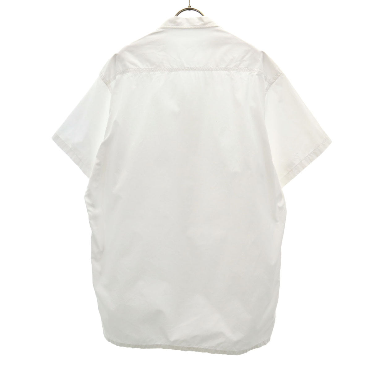 YOHJI YAMAMOTO+NOIR ヨウジヤマモトプリュスノアール 日本製 半袖 オープンカラーシャツ 1 白 メンズ