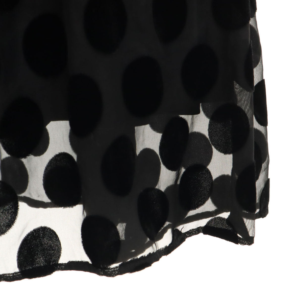 CLANE クラネ ドット柄 長袖 シアー ロングワンピース 1 ブラック 水玉 レディース