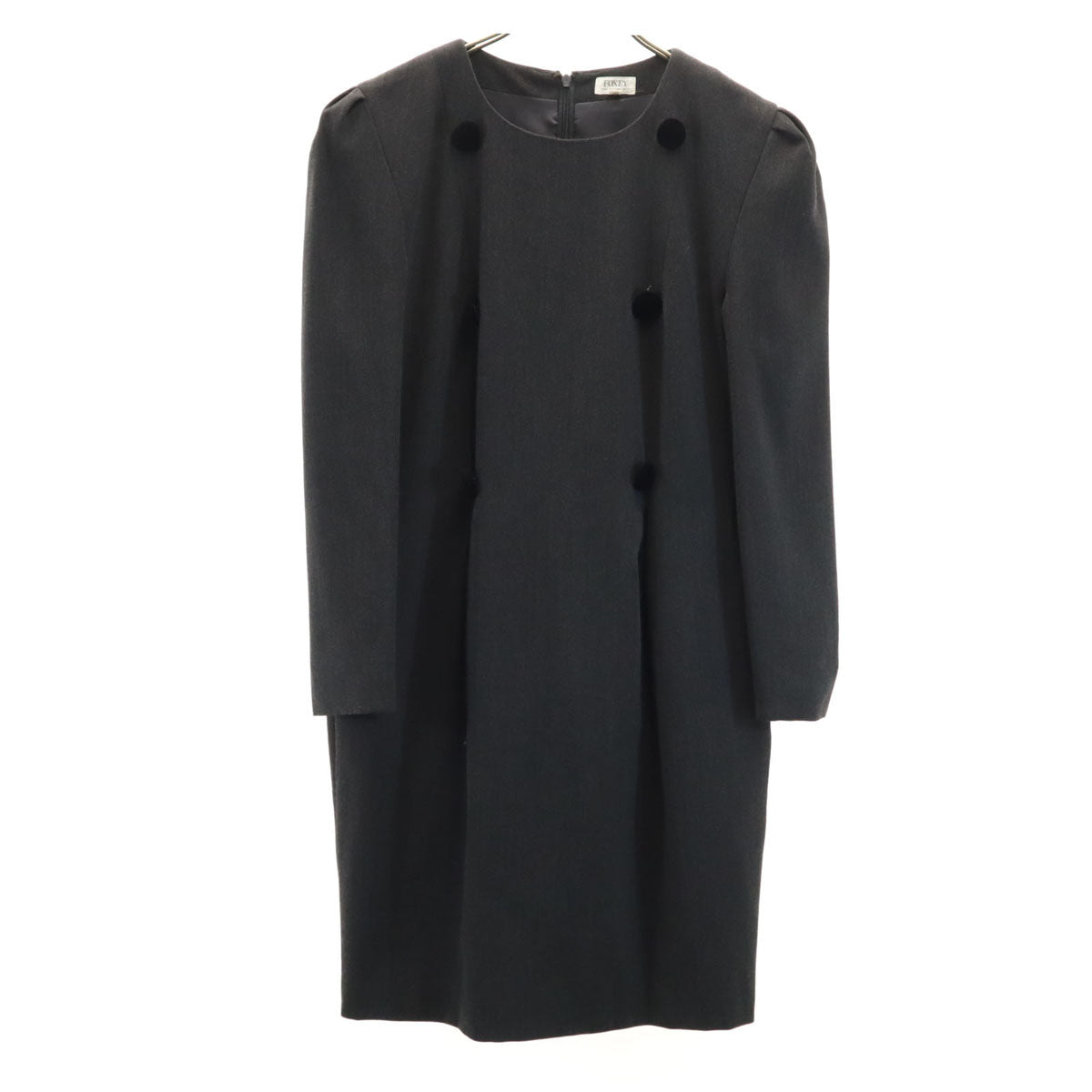 FOXEY BOUTIQUE フォクシー ブティック 日本製 ミニワンピース 40 チャコールグレー レディース