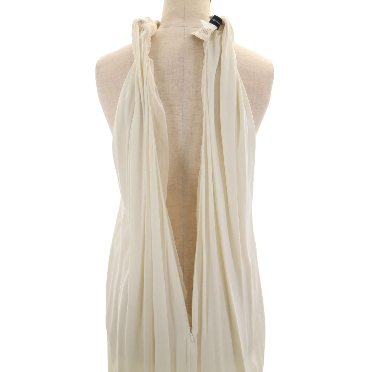 DSQUARED2 ディースクエアード イタリア製 ノースリーブ ホルターネック ロングワンピース 40 アイボリー レディース