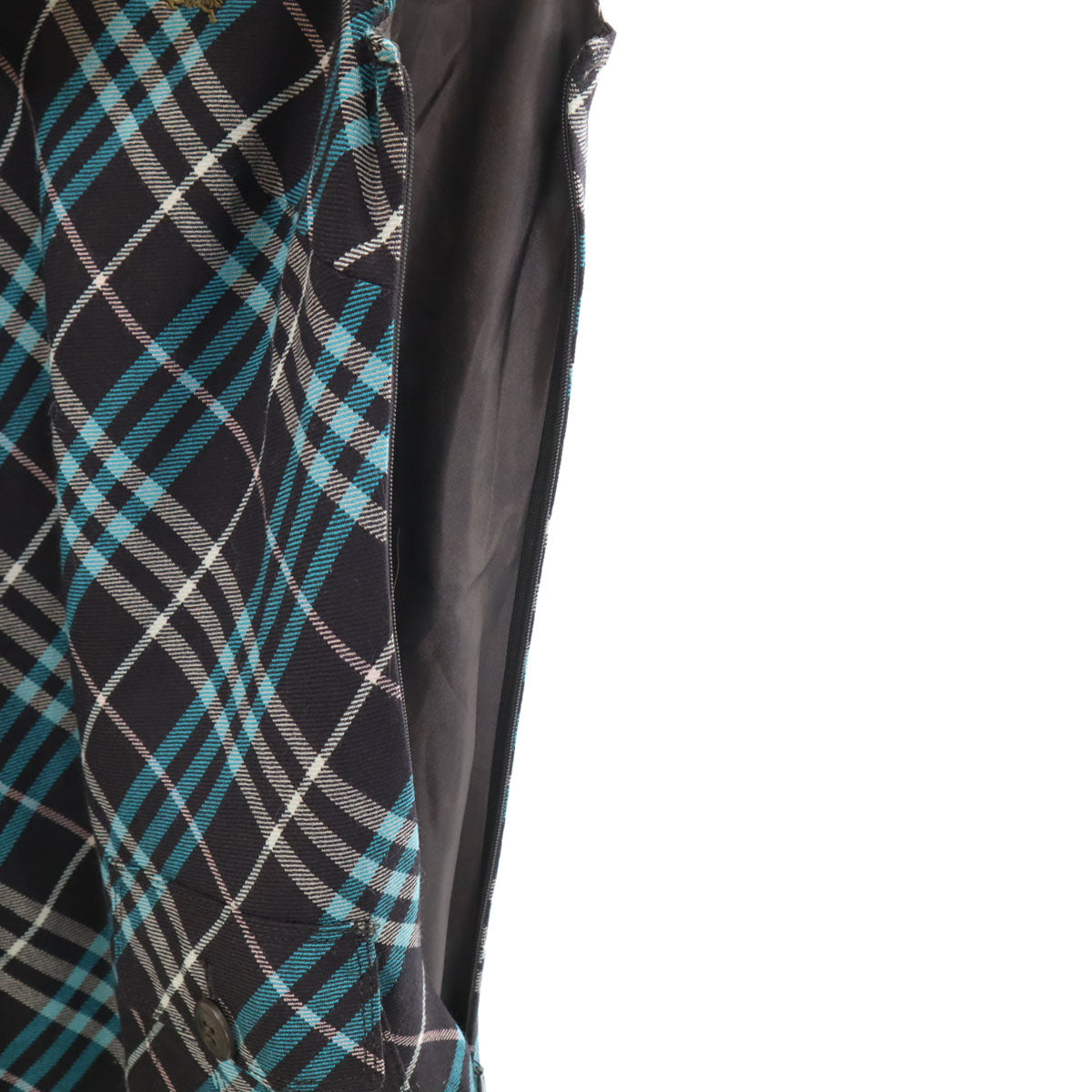 BURBERRY BLUE LABEL バーバリーブルーレーベル 日本製 ウール チェック柄 ノースリーブ ミニワンピース 36 ブラウン系 三陽商会 レディース