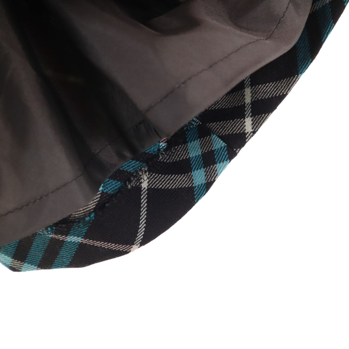 BURBERRY BLUE LABEL バーバリーブルーレーベル 日本製 ウール チェック柄 ノースリーブ ミニワンピース 36 ブラウン系 三陽商会 レディース