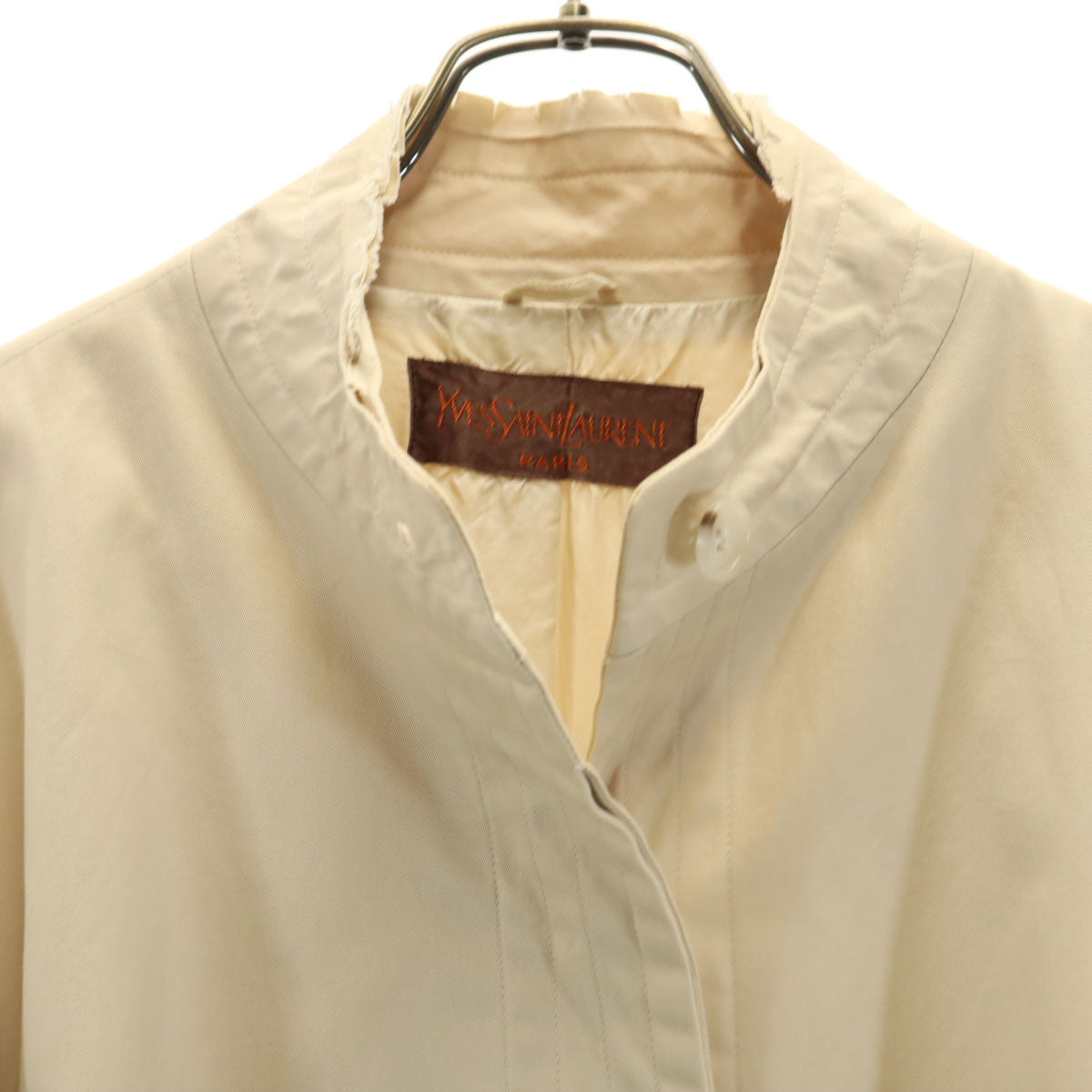 YVES SAINT LAURENT イヴサンローラン 80s ヴィンテージ ロングコート T9 ベージュ レディース