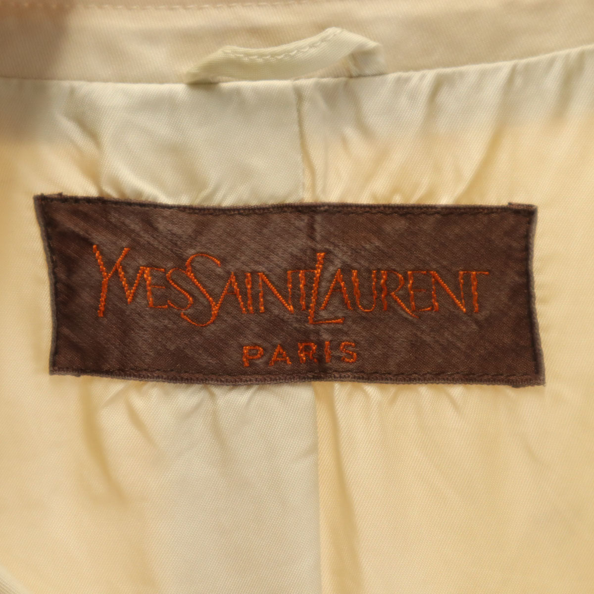 YVES SAINT LAURENT イヴサンローラン 80s ヴィンテージ ロングコート T9 ベージュ レディース