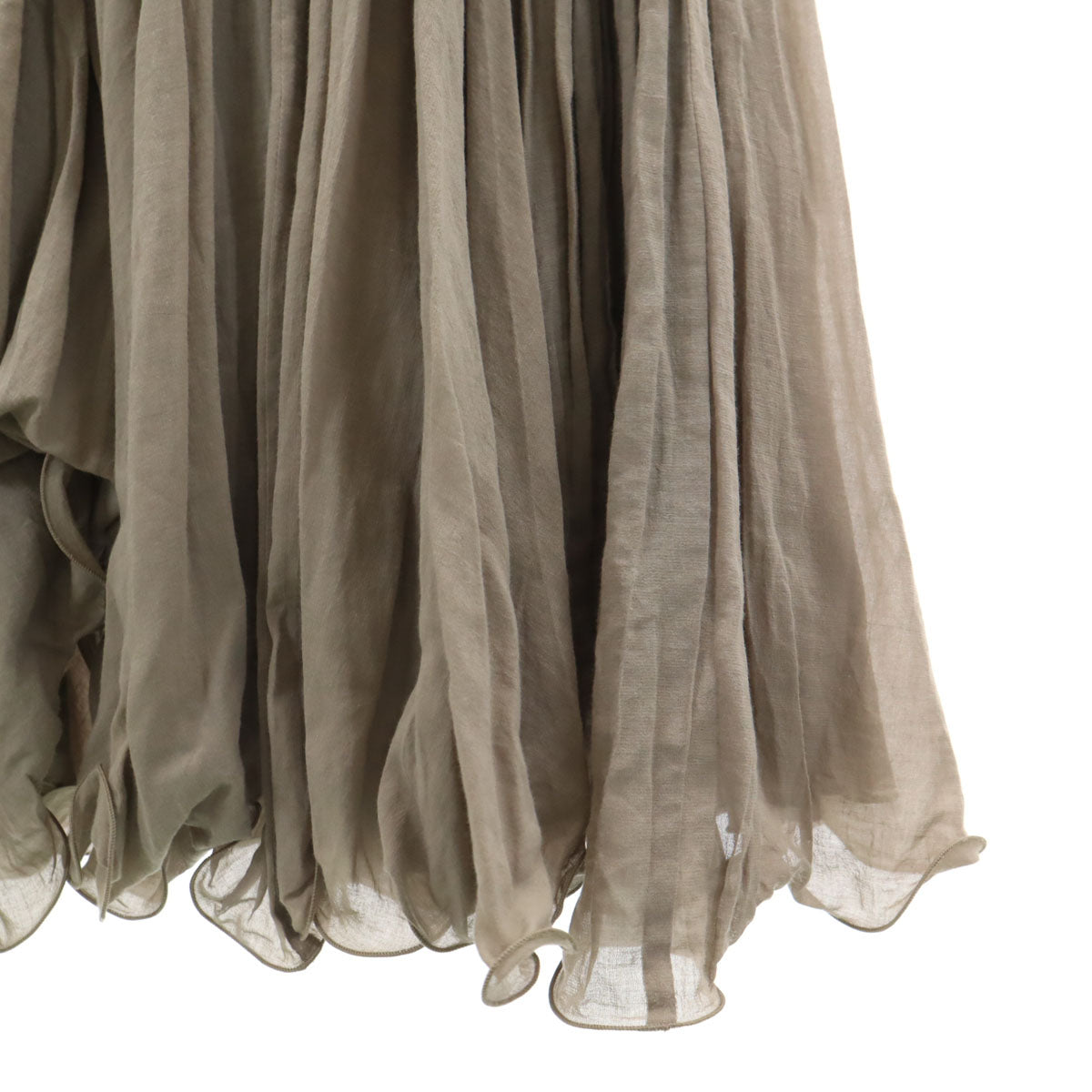 LANVIN en Bleu ランバンオンブルー プリーツ キャミワンピース 38 グレージュ レディース