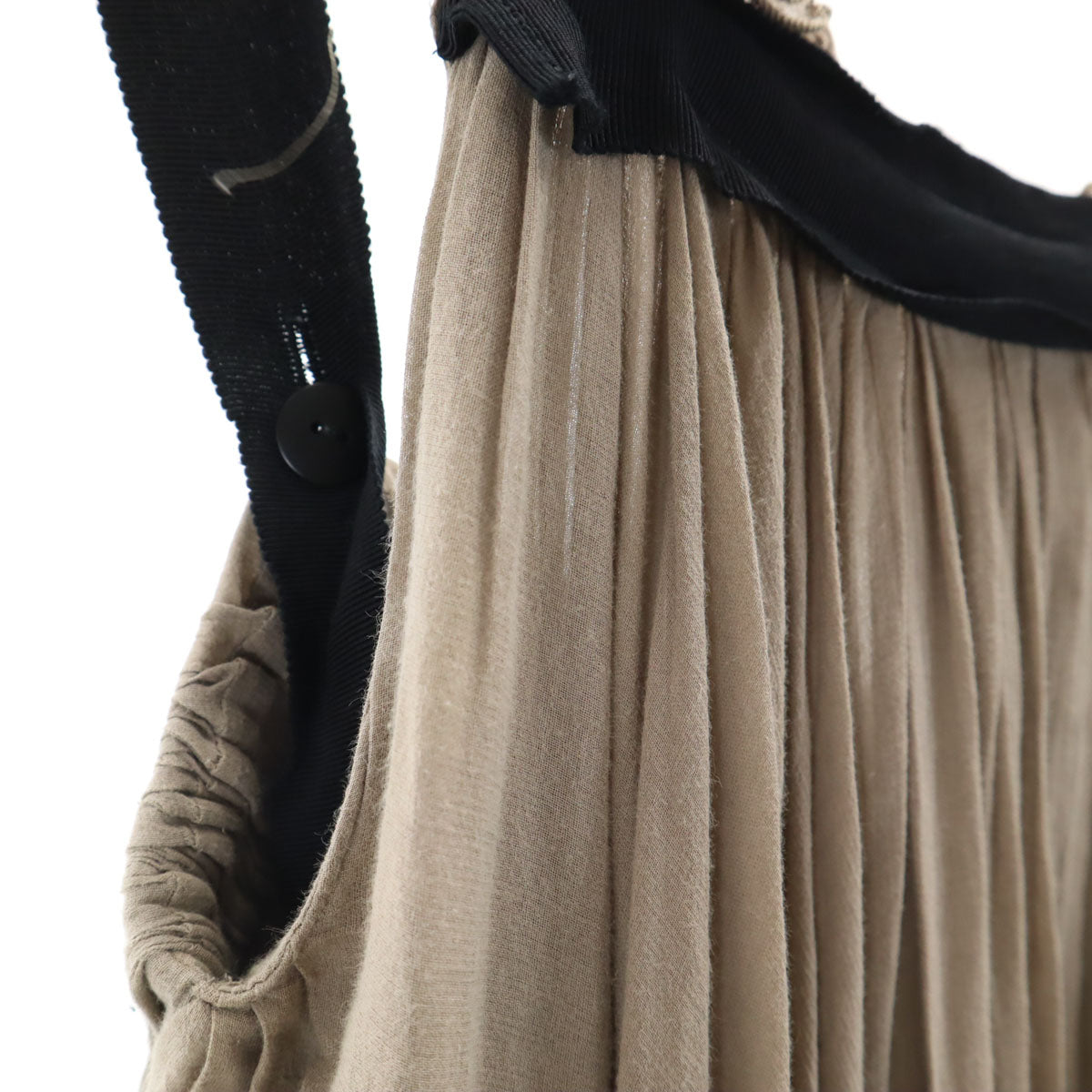 LANVIN en Bleu ランバンオンブルー プリーツ キャミワンピース 38 グレージュ レディース