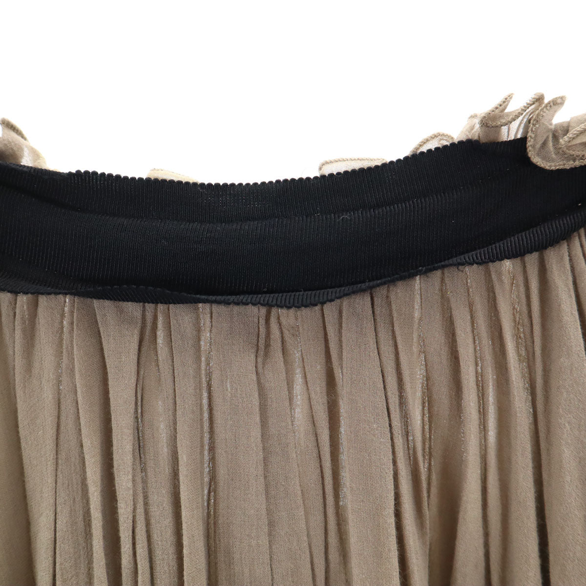 LANVIN en Bleu ランバンオンブルー プリーツ キャミワンピース 38 グレージュ レディース