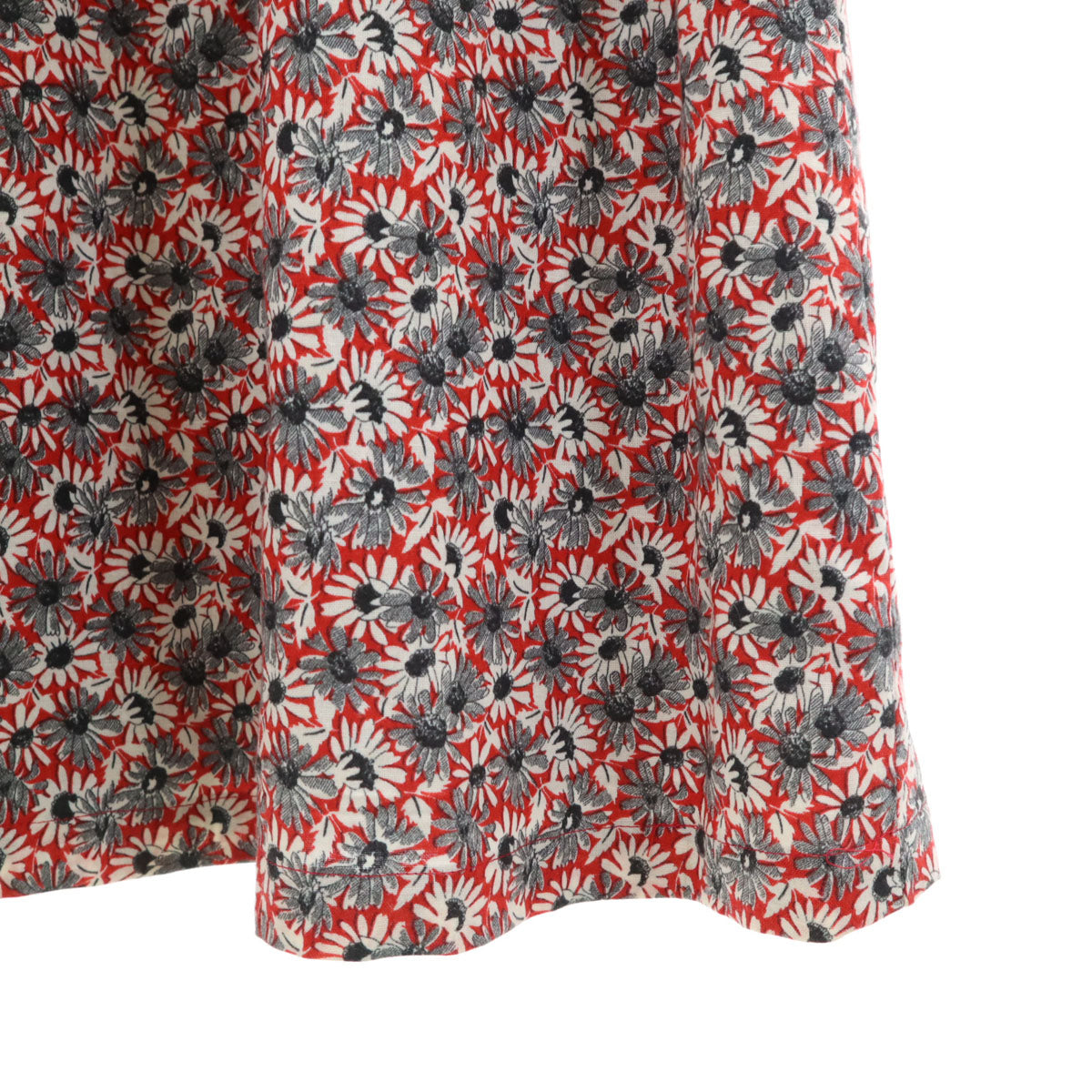 BEAMS LIGHTS ビームスライツ 花柄 ノースリーブ ミニワンピース 36 レッド レディース