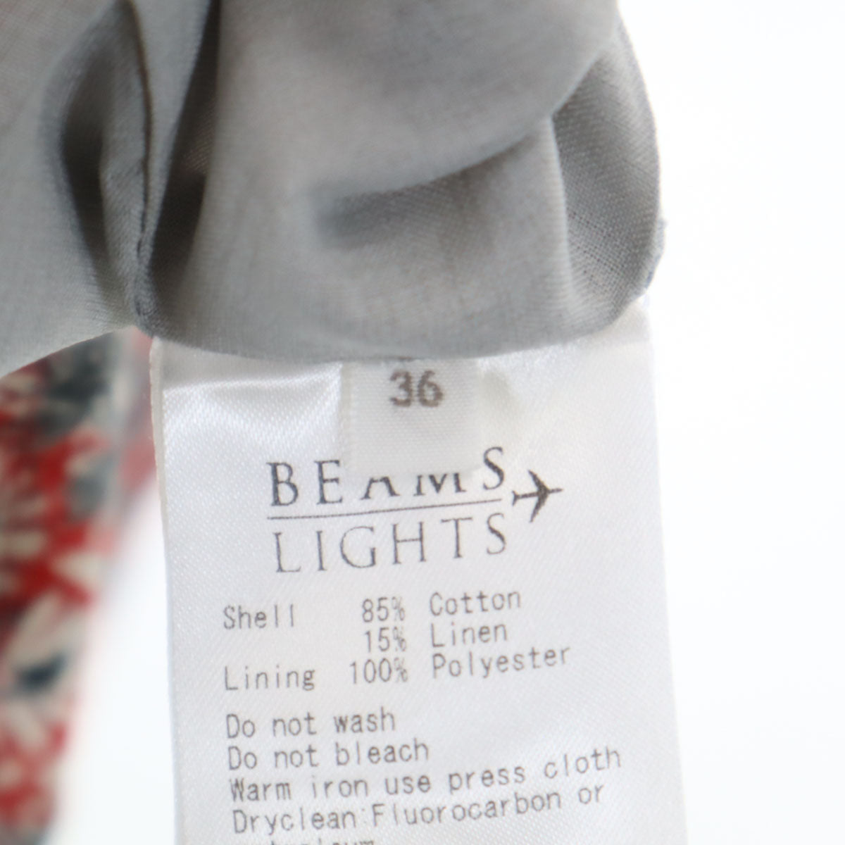 BEAMS LIGHTS ビームスライツ 花柄 ノースリーブ ミニワンピース 36 レッド レディース