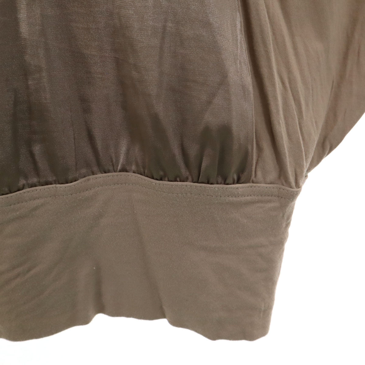 LANVIN en Bleu ランバンオンブルー 日本製 半袖 ドレープ ミニワンピース 38 グレージュ レディース