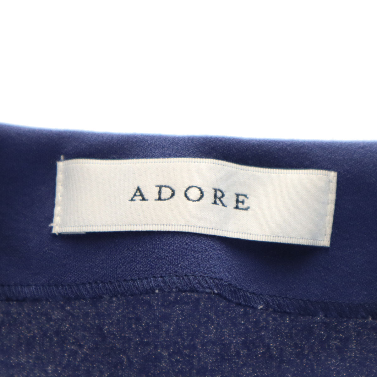 ADORE アドーア 日本製 長袖 ロングワンピース 38 ネイビー系 レディース