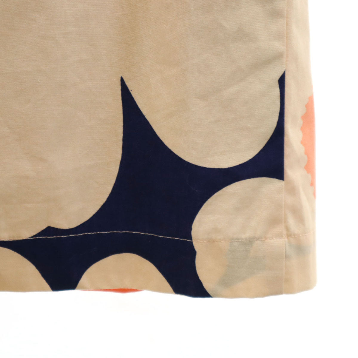 marimekko マリメッコ 花柄 7分袖 ワンピース 38 ネイビー系 レディース