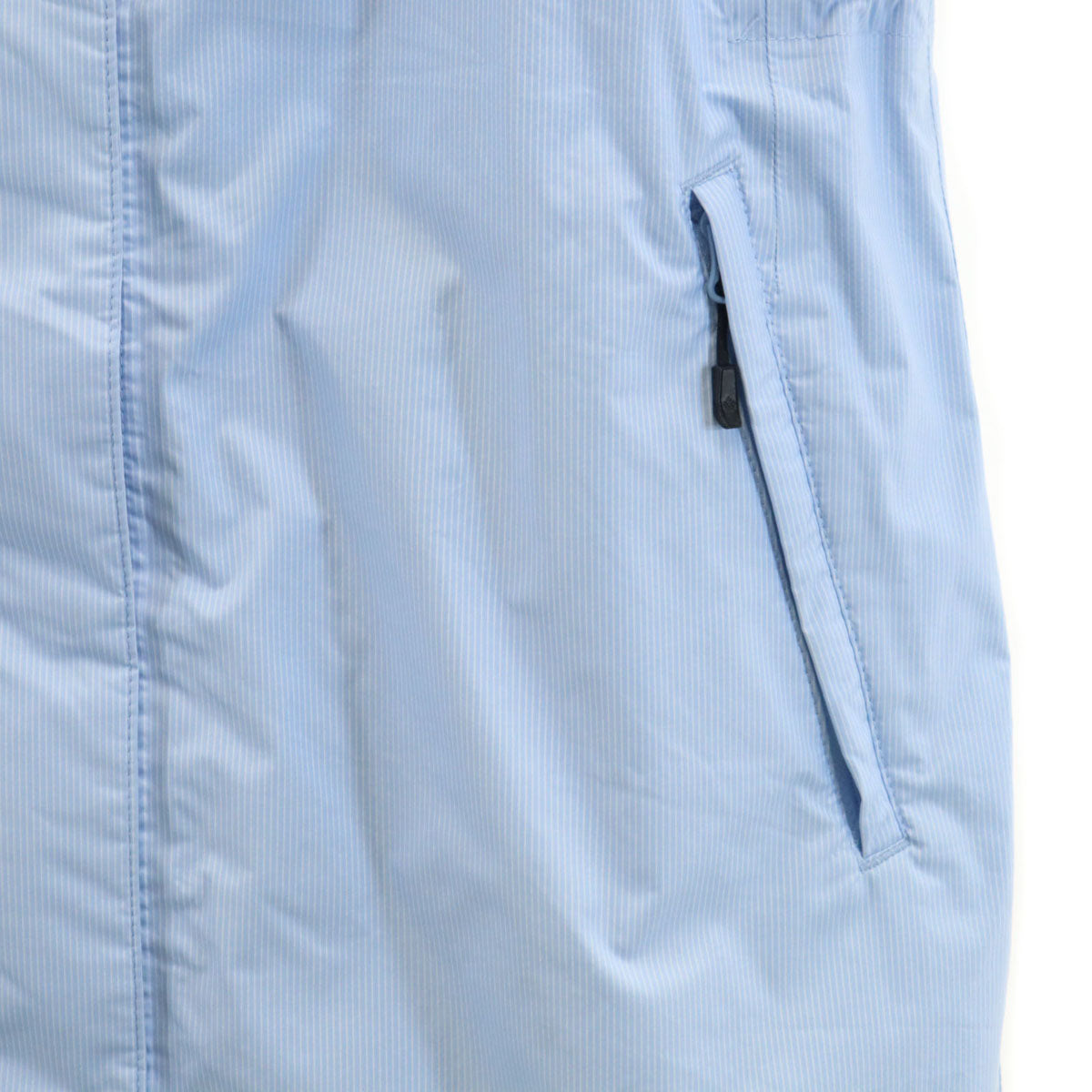 Columbia コロンビア ストライプ柄 レインコート M 水色 収納袋付き レディース