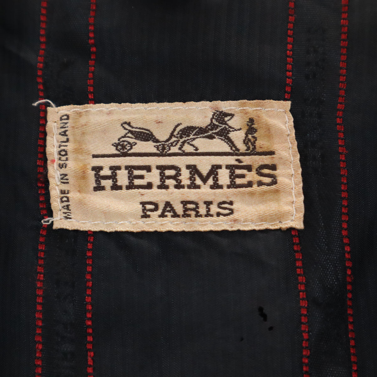 HERMES エルメス スコットランド製 ステンカラーコート M ブラウン系 比翼 レディース