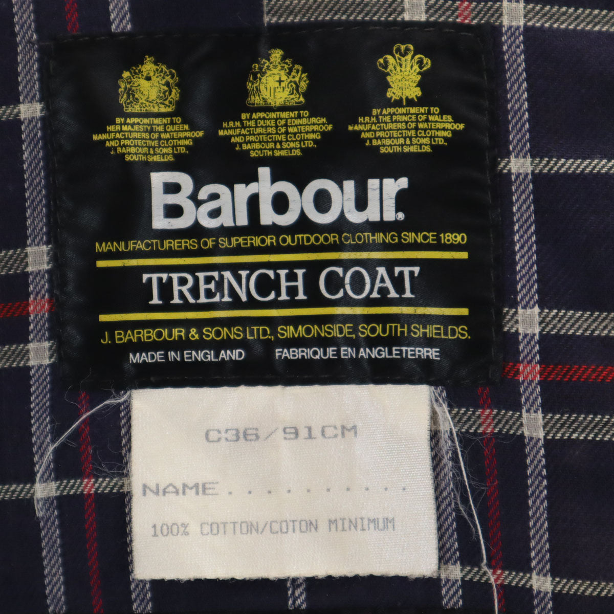 Barbour バブアー 90s 3ワラント TRENCH COAT オールド オイルド トレンチコート C36 グレー系 メンズ