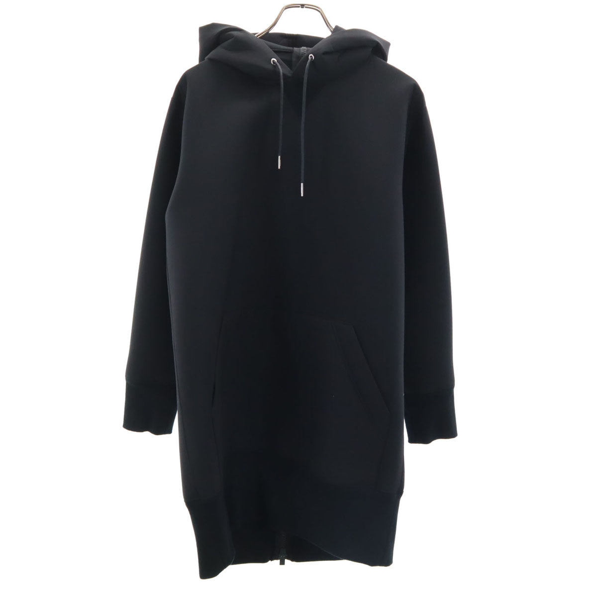 Sacai サカイ 日本製 23-06769 長袖 ボンディング ダンボールニット フーディー ワンピース 2 ブラック レディース
