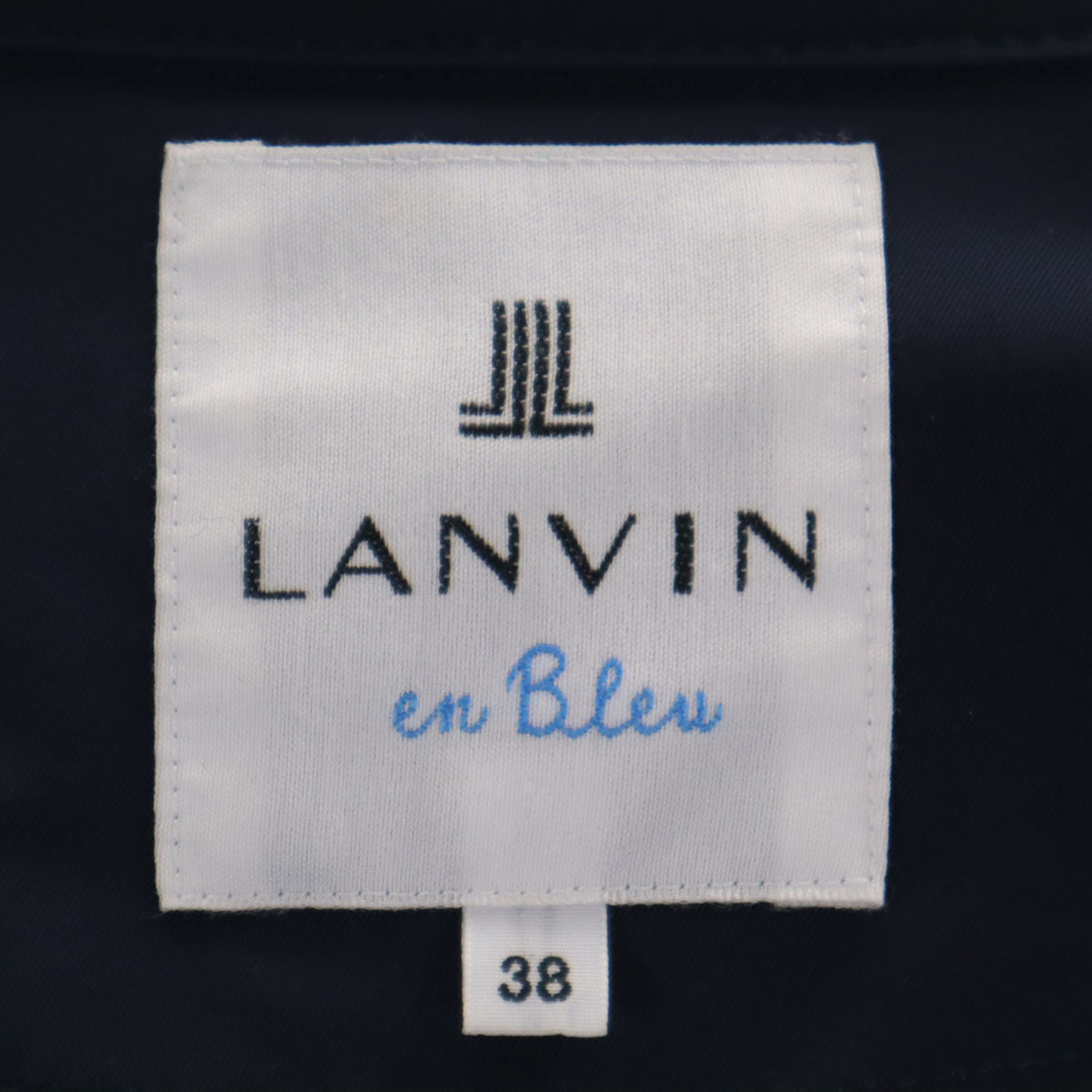 LANVIN en Bleu ランバンオンブルー 日本製 ライナー付 コート 38 ネイビー レディース