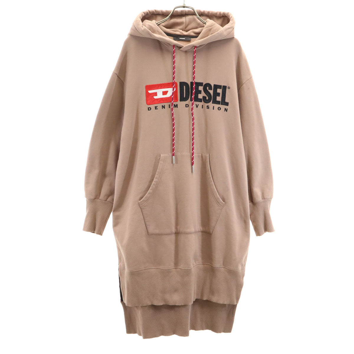 DIESEL ディーゼル ブルガリア製 長袖 スウェット ワンピース S ダスティピンク 裏起毛 レディース