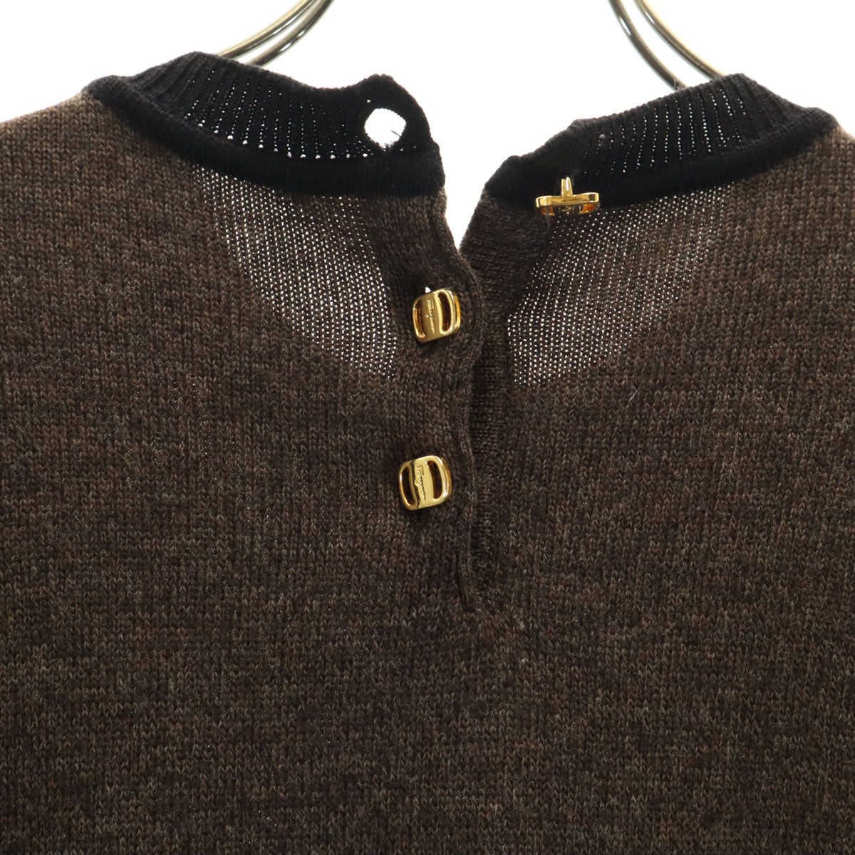 Salvatore Ferragamo サルヴァトーレフェラガモ 90s オールド 長袖 ニット ワンピース L ブラック レディース