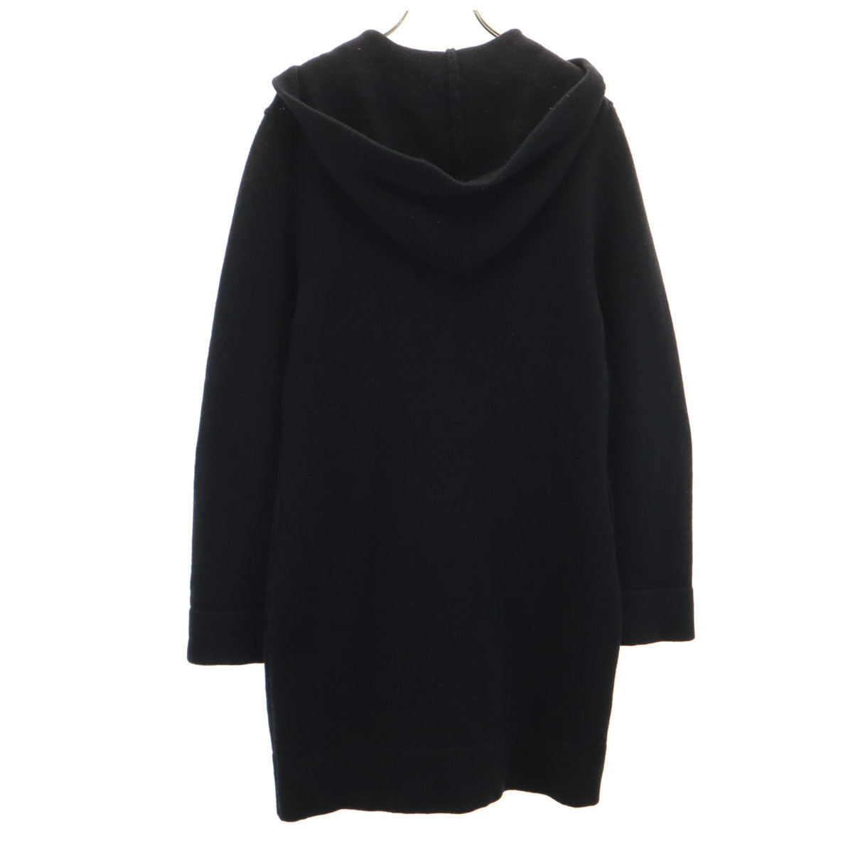 HUNTING WORLD ハンティングワールド イタリア製 長袖 ロング ニットカーディガン 38 ブラック レディース