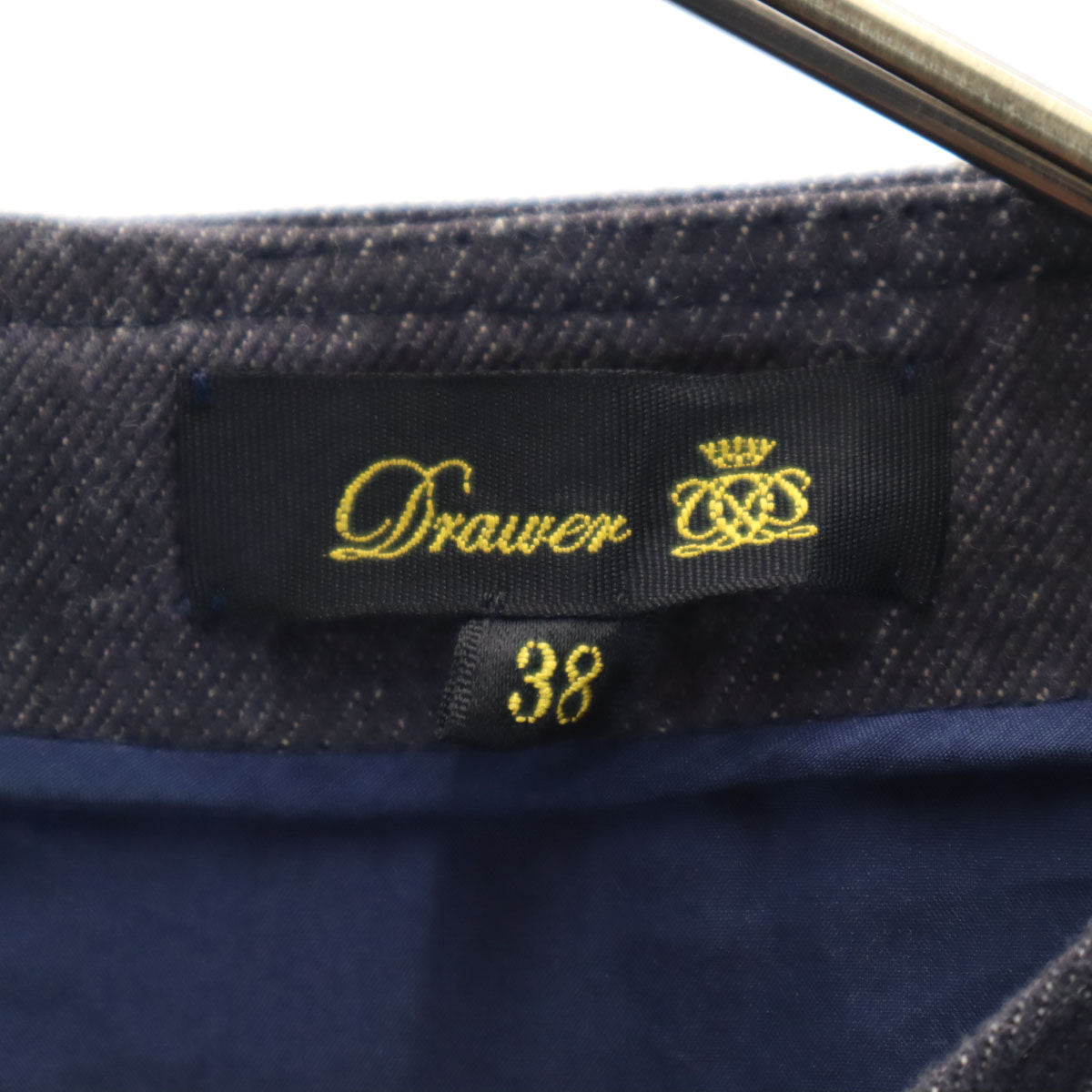 Drawer ドゥロワー 日本製 長袖 フロントギャザー ワンピース 38 グレー レディース