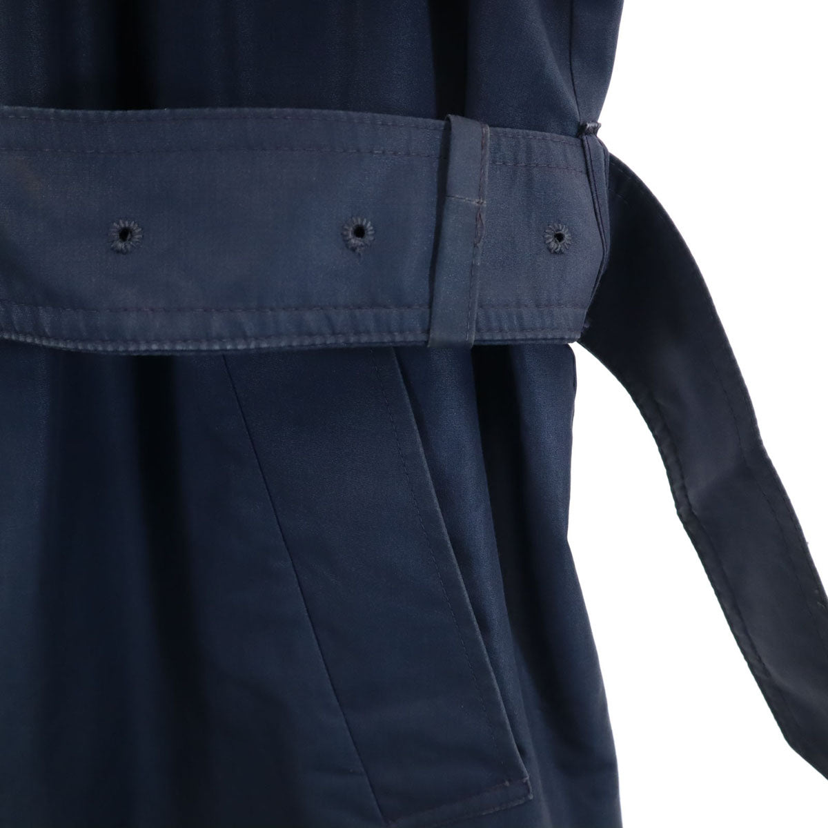 Aquascutum アクアスキュータム 80s イングランド製 オールド ステンカラーコート 36 ネイビー パッカブル メンズ