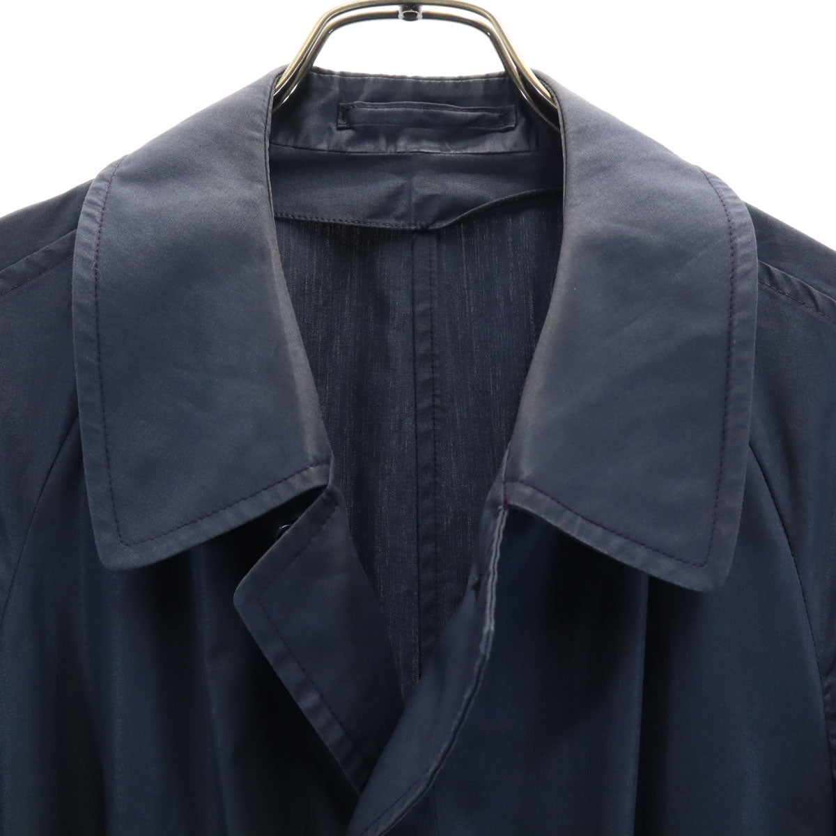 Aquascutum アクアスキュータム 80s イングランド製 オールド ステンカラーコート 36 ネイビー パッカブル メンズ