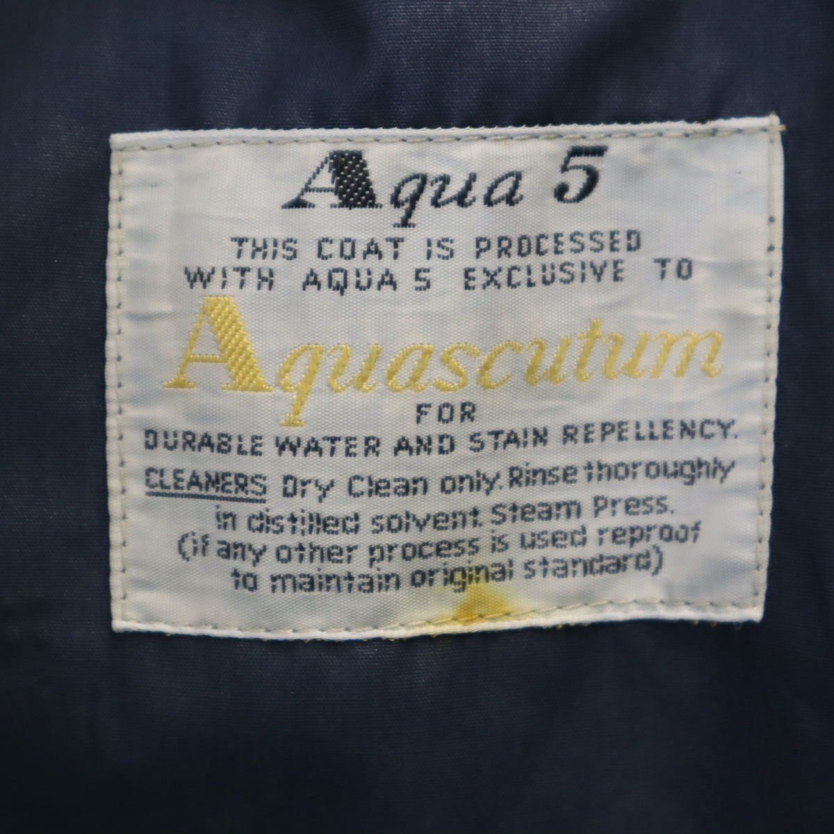 Aquascutum アクアスキュータム 80s イングランド製 オールド ステンカラーコート 36 ネイビー パッカブル メンズ
