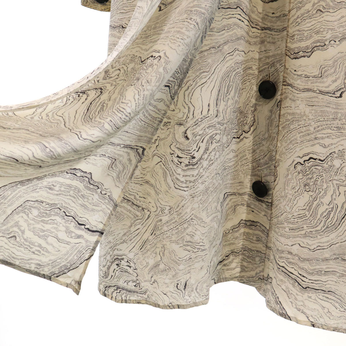 LEMAIRE ルメール シルク ハンガリー製 総柄 長袖 ワンピース クリーム レディース