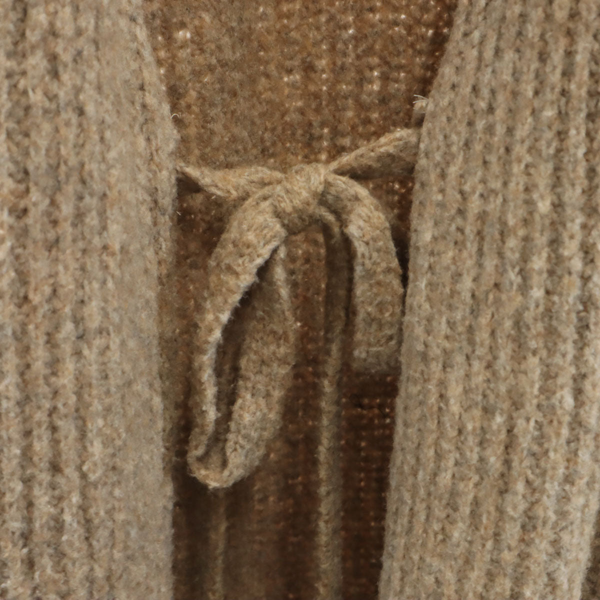 Emporio Armani エンポリオアルマーニ 長袖 ガウン ニットカーディガン 40 ベージュブラウン ロング丈 レディース