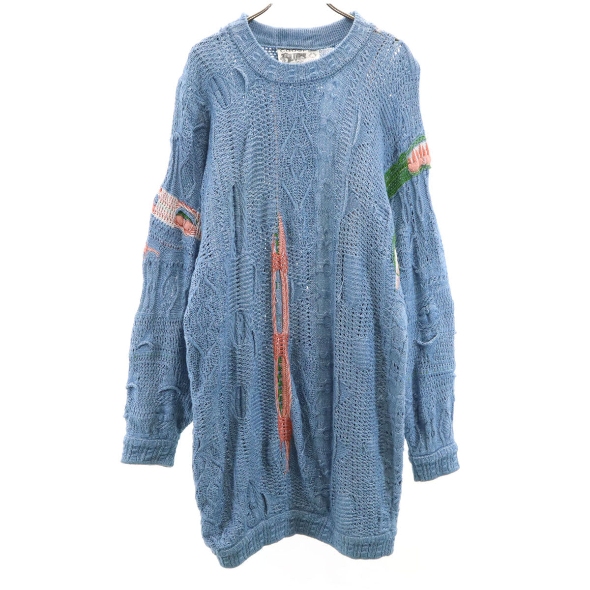 COOGI BLUES クージーブルース 90s 00s オールド 長袖 3Dニット ワンピース M ブルー系 レディース