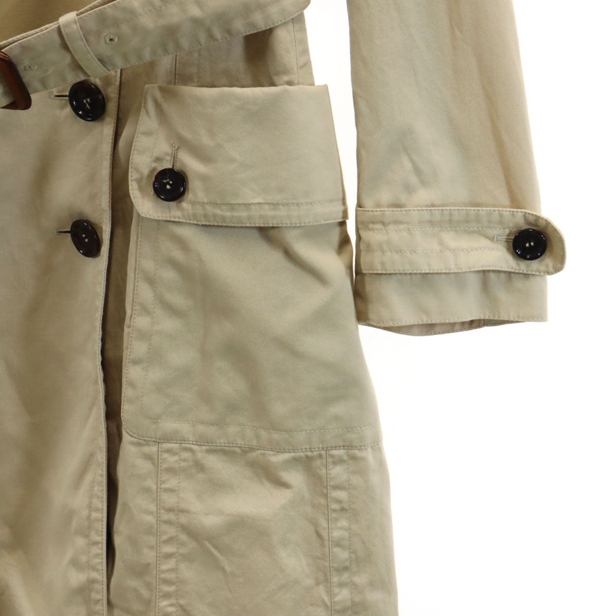 BURBERRY バーバリー イタリア製 トレンチコート 40 ベージュ フォックスファー付き レディース