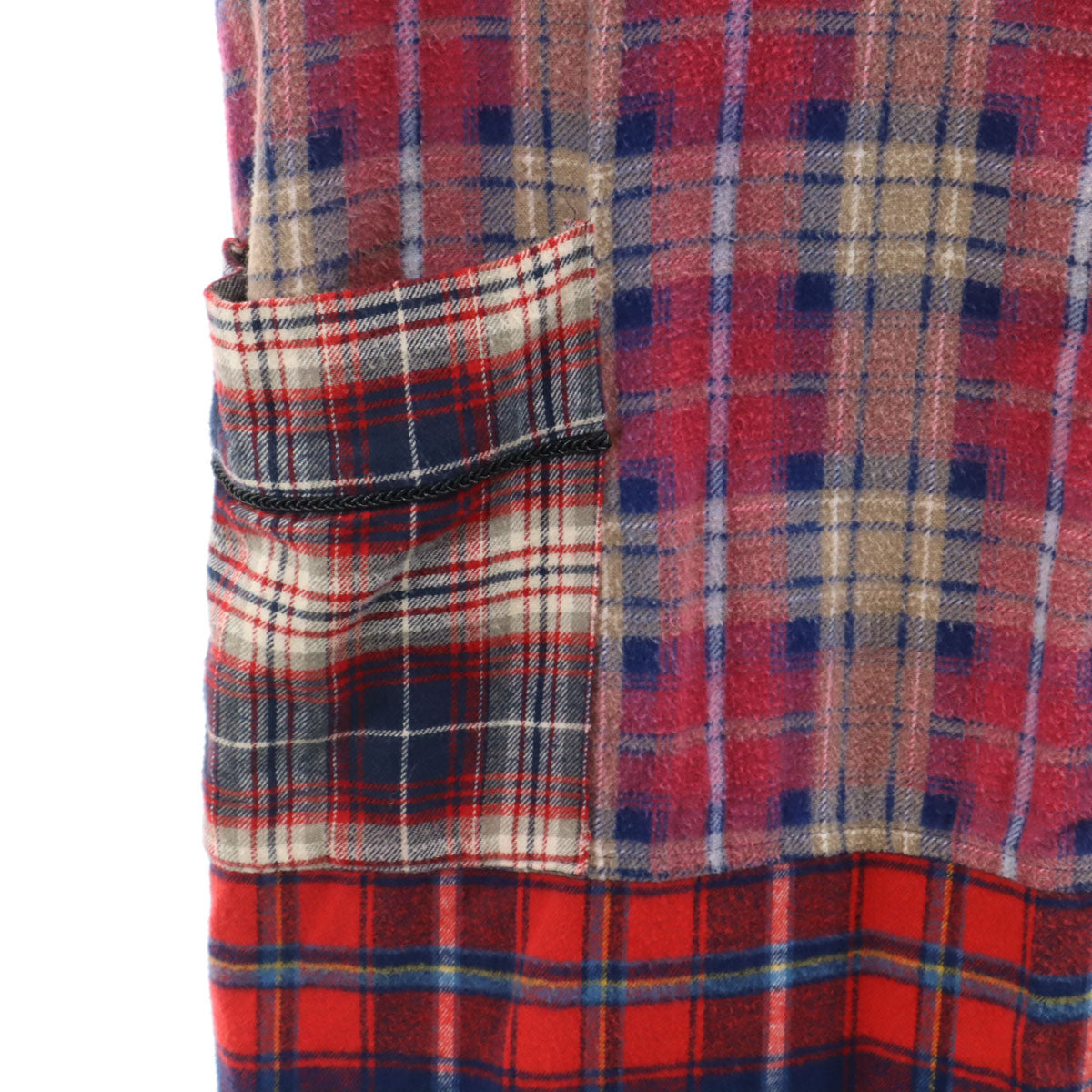 77circa ナナナナサーカ 日本製 チェック柄 長袖 フランネル ガウンコート ピンク系 メンズ