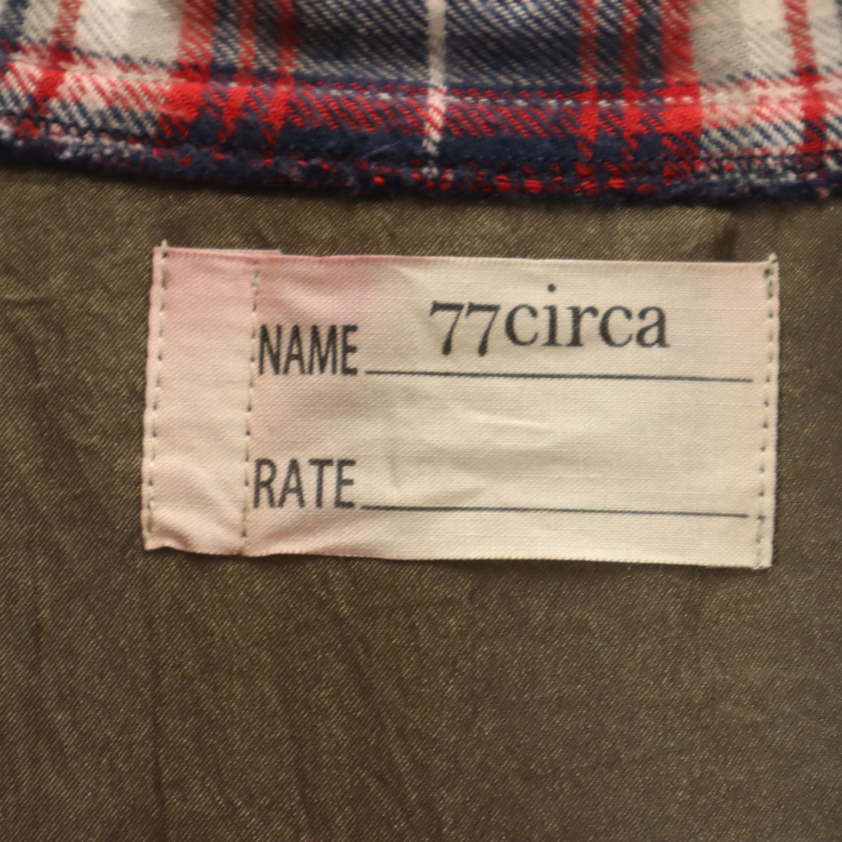 77circa ナナナナサーカ 日本製 チェック柄 長袖 フランネル ガウンコート ピンク系 メンズ