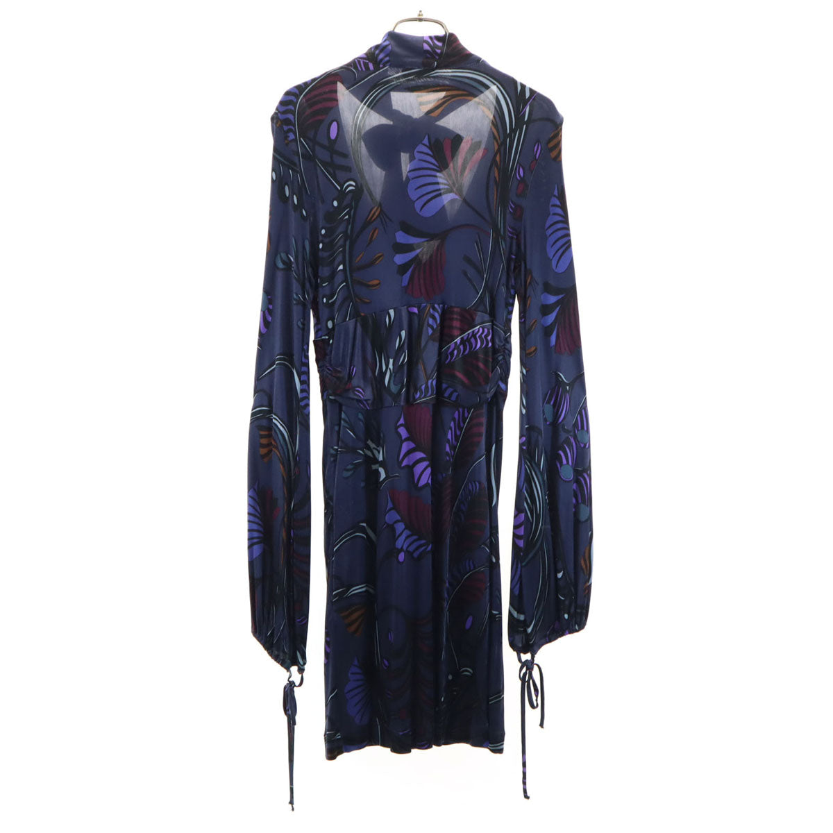 MAX&CO マックスアンドコー 総柄 長袖 ワンピース M ネイビー レディース