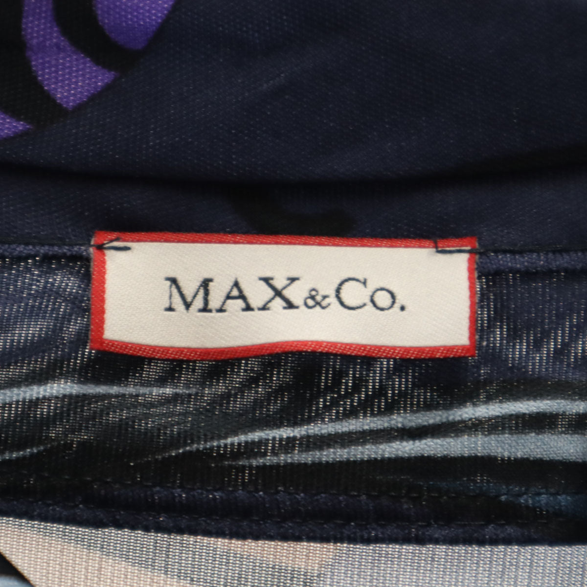 MAX&CO マックスアンドコー 総柄 長袖 ワンピース M ネイビー レディース