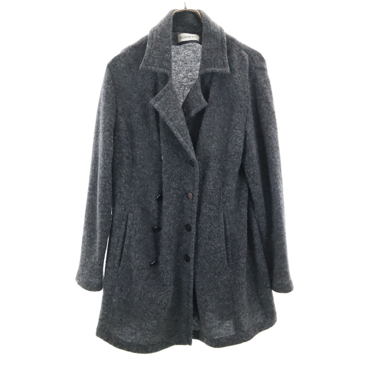 YVES SAINT LAURENT イヴサンローラン 90s 日本製 オールド ピーコート M グレー レディース
