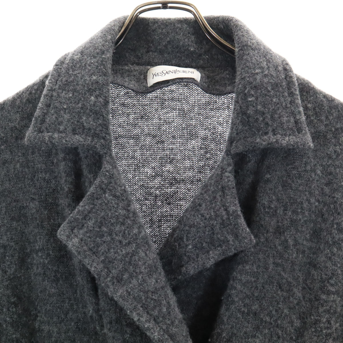 YVES SAINT LAURENT イヴサンローラン 90s 日本製 オールド ピーコート M グレー レディース