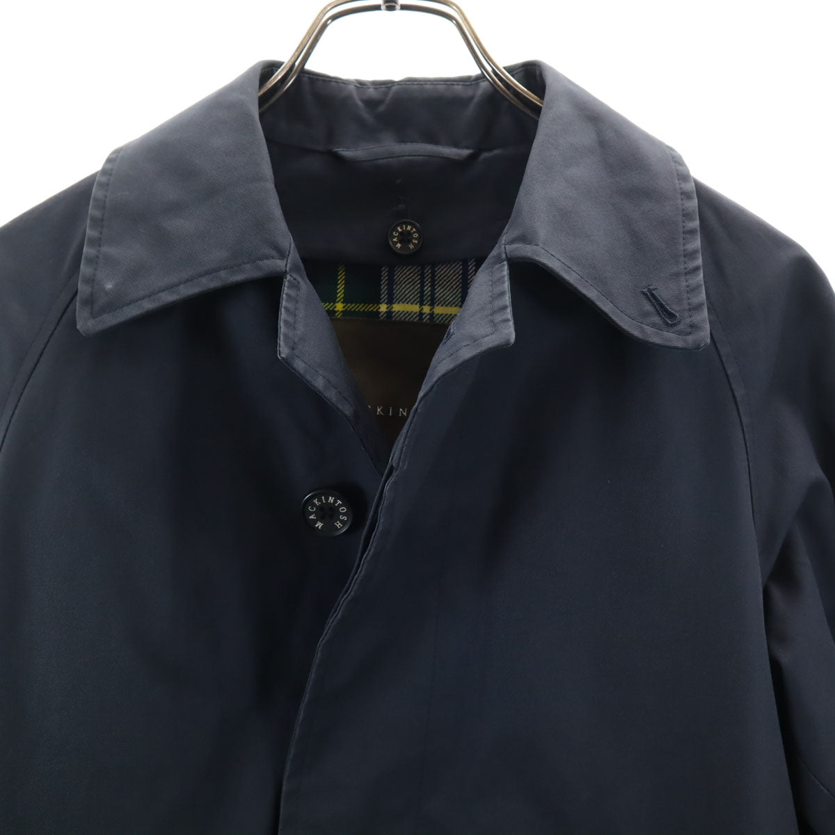 Mackintosh マッキントッシュ スコットランド製 ステンカラーコート 36 ネイビー ベストライナー付き メンズ