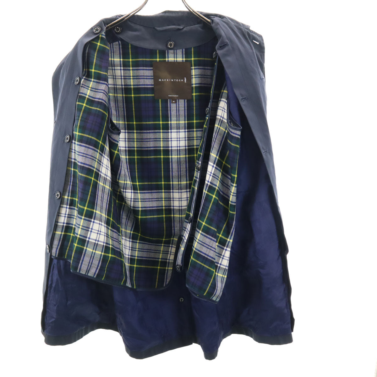 Mackintosh マッキントッシュ スコットランド製 ステンカラーコート 36 ネイビー ベストライナー付き メンズ
