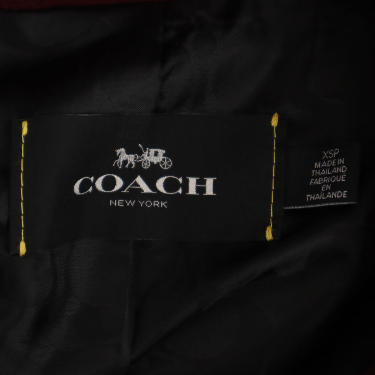 COACH コーチ トレンチコート XS バーガンディ カバー付き レディース